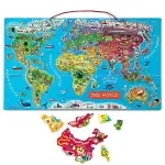 【ONEMORE】美國代購 正品 法國 JANOD 磁鐵世界地圖木頭拼圖 MAGNETIC WORLD PUZZLE