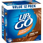 Up&Go Liquid Breakfast Choc Ice 250mL x 12 pack