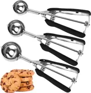 Cookie Scoop Set, Scoops for Baking of 3, Dough 1 Tablespoon/ 2 3 Black Handle,