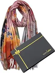 [VENVSBEE] Van Gogh Scarves Art Scarf for Women Best Gift Reversible Soft Cashmere Feel Shawl Wrap Pashmina Rave in Gift Box