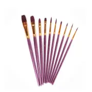 10 Pcs Paint Brushes Set for Drawing Ceramic Crafts Supplies-Purple
