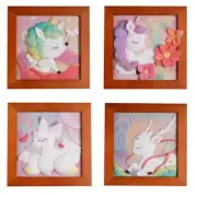 Unicorn DIY Wool Needle Felting Kit Material Tool Painting Photo Hanging Frame