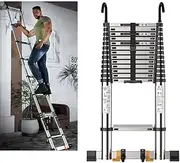 Telescopic Ladder Telescopic Ladders Multi-Purpose Extendable Ladder Telescopic Ladder Extension Telescoping Ladder with Heavy Duty Hooks, Portable Multi-Purpose Engineering Level Telescopic