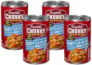 Campbell’S Chunky Soup, Hearty Bean Soup with Ham, 19 Oz Can (Pack of 4)