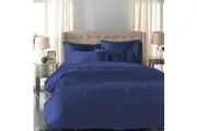 Dreamz Silky Satin Quilt Cover Set Bedspread Pillowcases Summer Super King Blue