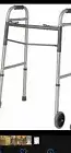 McKesson Two-Button Folding Adult Walker with 5" Wheels 32-39inch Brand New
