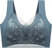 [Generic] Womens Running Bra Women Sexy Lace Shaping Cup Shoulder Strap Large Size Underwire Bra Sports Bra Workout