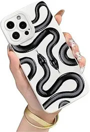 Liettamgeo Compatible for iPhone 15 Case, Cute Cool Snake Serpent White Design for Women Girls Men Boys Soft TPU Shockproof Protective Girly Case Cover for iPhone 15 6.1 inch