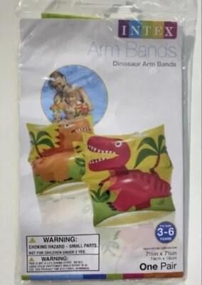 Intex: Inflatable Arm Floats (Dinosaur) Brand New Sealed for ages 3-6