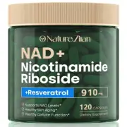 NAD Supplement 120 Capsules, Liposomal Nicotinamide Riboside, Resveratrol,