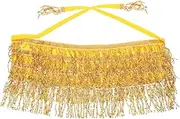 [LIFKOME] Sequin Dance Hip Scarf with Dynamic Fringe Design Lightweight Belly Dancing Waist Belt for Performances and Parties Durable and Comfortable Accessory with Tassels