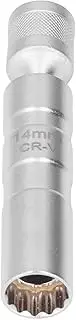 Spark Plug Socket Chrome Vanadium Steel 3/8 Nozzle Thin Wall Sockets with 12 Point Design for Spark Plug Removal Installation (14mm / 0.55in)