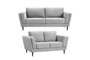 Skylar 3 + 2 Seater Sofa Fabric Uplholstered Lounge Couch - Pepper
