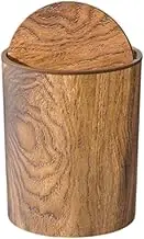 Generic Wood Effect Waste Container with Swing Lid for Home Office, as described, S