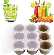 Baby Puree Freezer Tray,9-Grid Silicone Baby Food Storage Container and Freezer Tray | Containers Storage Cube for Fridge Soup Purees Breastmilk Fruit Meal Prep Snack Feeding