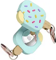 elago Ice Cream Case Compatible with Apple AirTag Keychain, Compatible with AirTag Case - Drop Protection, Carabiner Key Ring (Track Dogs, Keys, Purses) Tracking Device Not Included (Mint)