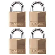 MASTER LOCK 40mm Brass Keyed Alike Padlock - 4 Pack 140QAU