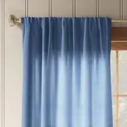 84"x54" Solid Farrah Light Filtering Window Curtain Panel Blue Denim - Threshold