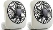 O2COOL Treva 5 Inch Battery Powered Fan Portable Desk Fan 2 Cooling Speeds with Compact Folding & Tilt Design Small Fan Cubicle Accessories Mini Fan Portable 2 Pack (Grey)
