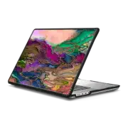 MacBook Pro 16-inch (M1 - M4) Impact Case BRING ON BOHEMIA 1 Colorful Rainbow Boho Chic Summer Watercolor Painting Bohemian Nature Abstract Swirls Waves Multicolored Coral Peach Purple Green Polka Dots Ebi Emporium Design