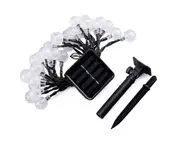 L123 12M 100 Head Solar Lights String Ball Lights Garden Courtyard White Lights