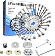 10 Inch Steel Wire Cutter Trimmer Head, Wire Rotary Brush Weed Trimmer Head, Weed Eater Head for Moss Grass Rust Removal
