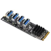 USB 3.0 PCI-E Card M.2 to PCIE Extender Riser 4 Port Extension Adapter Card s