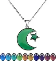 [Zuremid] Charm Personalized Temperature Sensing Color Changing Lucky Turtle Butterfly Moon and Star Pendant Mood Necklace for Women Teen Girls Boys Men Friends Birthday gifts