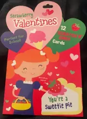 Strawberry Valentines - 12 Scratch and Sniff Cards