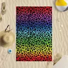 58x39" Animal Leopard Print Dark Microfibre Beach Towel Summer Holiday Gift