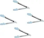 Alipis Pcs Silicone Food Tongs for Boys and Girls Sky Blue Inches Non-Slip Mini Tongs for Cooking Buffet Grilling and Serving