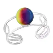Illusion 6mm Magic Glass Ball Sterling Silver Toe or Pinky Ring