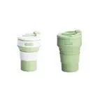 2 Pcs Green Collapsible Silicone Coffee Cup - Portable, Food-Grade, Microwave &