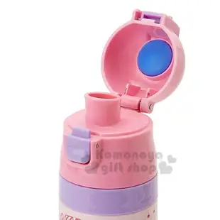 小禮堂 Hello Kitty 彈蓋不鏽鋼保溫瓶附斜背水壺袋《粉紫.插圖》470ml.隨身瓶.水瓶