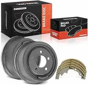 A-Premium 10.78 inch (273.9mm) Rear Brake Drums + Ceramic Shoes Set Compatible with Select Jeep Models - TJ Series Wrangler, TJ, 2001-2006, 6-PC Set