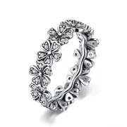Silver plating Flowers Finger Rings Dazzling Daisy Meadow Stackable Ring for Women Wedding Jewelry_8