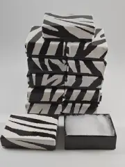 12 Small Zebra Cotton Fill Jewelry Gift Boxes 2 1/8" x 1 6/8" x 3/4 Earring Ring