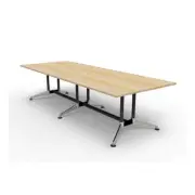 Hurricane Boardroom Table Dual Post 2 Piece Top Double Stage Oak