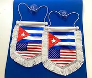 Cuban American pride wherever you go with our Cuban American Flag Pride Flag for Car Rearview Mirror.