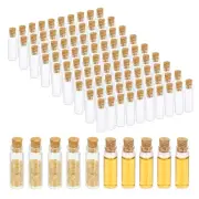 2ml Tiny Glass Bottles Vials 100Pcs Mini Clear Bottles Glass with Cork Stoppers