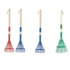 Leaf Rake Garden Rake with Wood Handle,9 Tines Detachable Accessories Farming