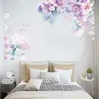 Practical Wall Stickers Purple Peony Removable Waterproof Decal Decoration