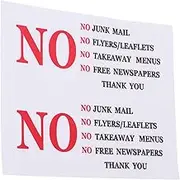 OHPHCALL 2Pcs No Junk Mail Sticker Decal for Mailbox Reliable Reminder Sign for Decorative Door Sticker for Messaging Application
