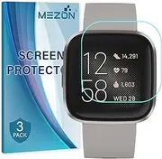 [MEZON] [3 Pack] Ultra Clear Screen Protector TPU Film for Fitness Tracker Fitbit Versa 2 – High Protection, Shock Absorption (Fitbit Versa 2)