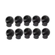 25PCS Silicone Stopper and Clip for Slider Bracelet Drawstring Cord Lock Black
