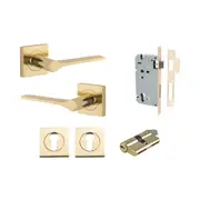 Iver Como Door Lever Handle on Square Rose Entrance Kit Key/Key