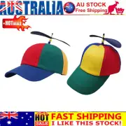 Rainbow Helicopter Cap Propeller Hat Clown Tweedle Dum Dee Costume Fancy DressCE