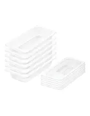 [SOGA] Gastronorm GN Pan 1/3 Food Tray Storage Bundle of 6 with Lid 65mm in Clear