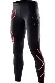 2XU Womens Compression Long Tights - Black/Tangerine