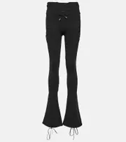 [Off-White] Off-White Laced cutout flared pants AU 16 black
